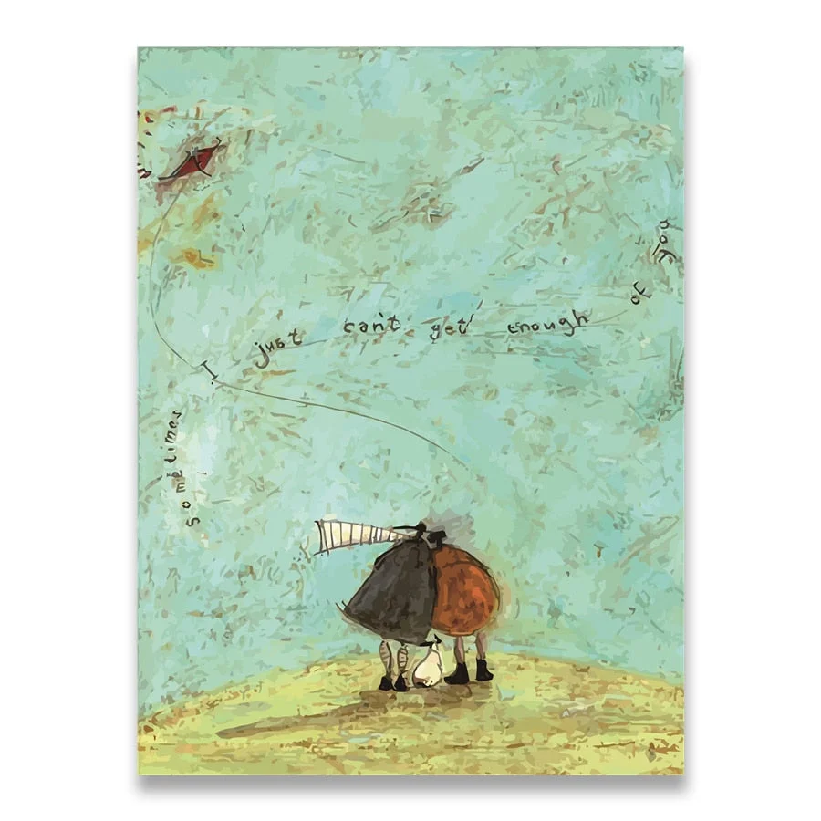 Vintage Nordic Abstract Landscape Love Dogs Pet Canvas Wall Art Paintings Posters and Prints Pictures Living Room Home Decor