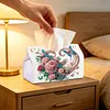 Pink Roses DIY PULeather Diamond Painting Tissue Box for Adults Beginners Decorative Diamond Art Paper Storage Holder for Living Room Bedroom Bathroom Table Decor