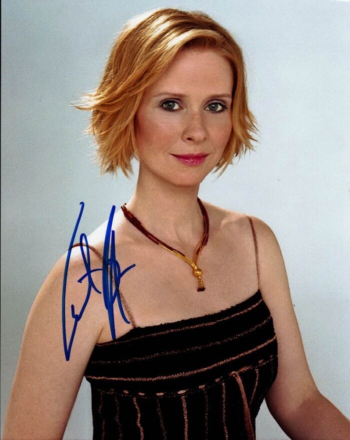 CYNTHIA NIXON In-person Signed Photo Poster painting - Sex and the City