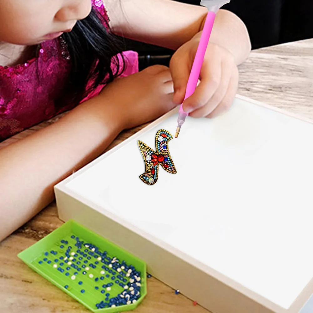 DIY Key Chain Diamond Painting Letters Women Girl Bag Keyring Pendant Gift