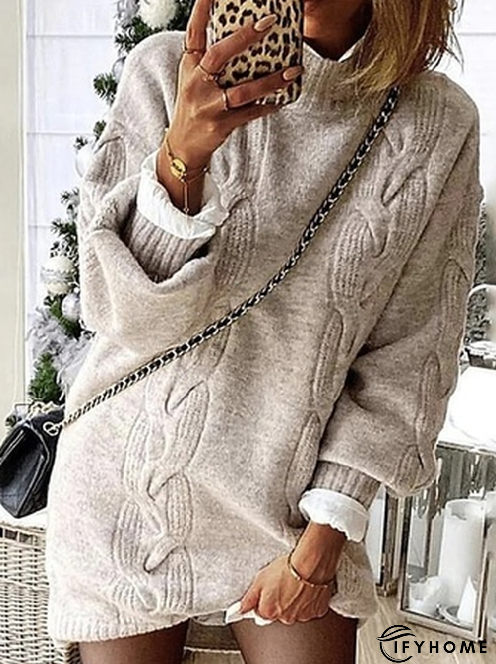 Crew Neck Yarn/Wool Yarn Sweater | IFYHOME