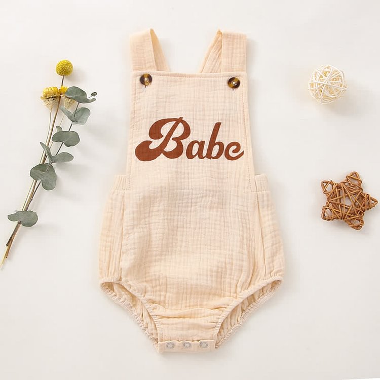 BABE Letters Strap Sleeveless Bodysuit