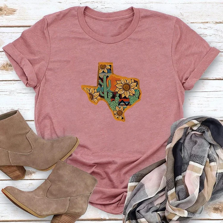 Texas Floral T-Shirt Tee - 0613-Annaletters