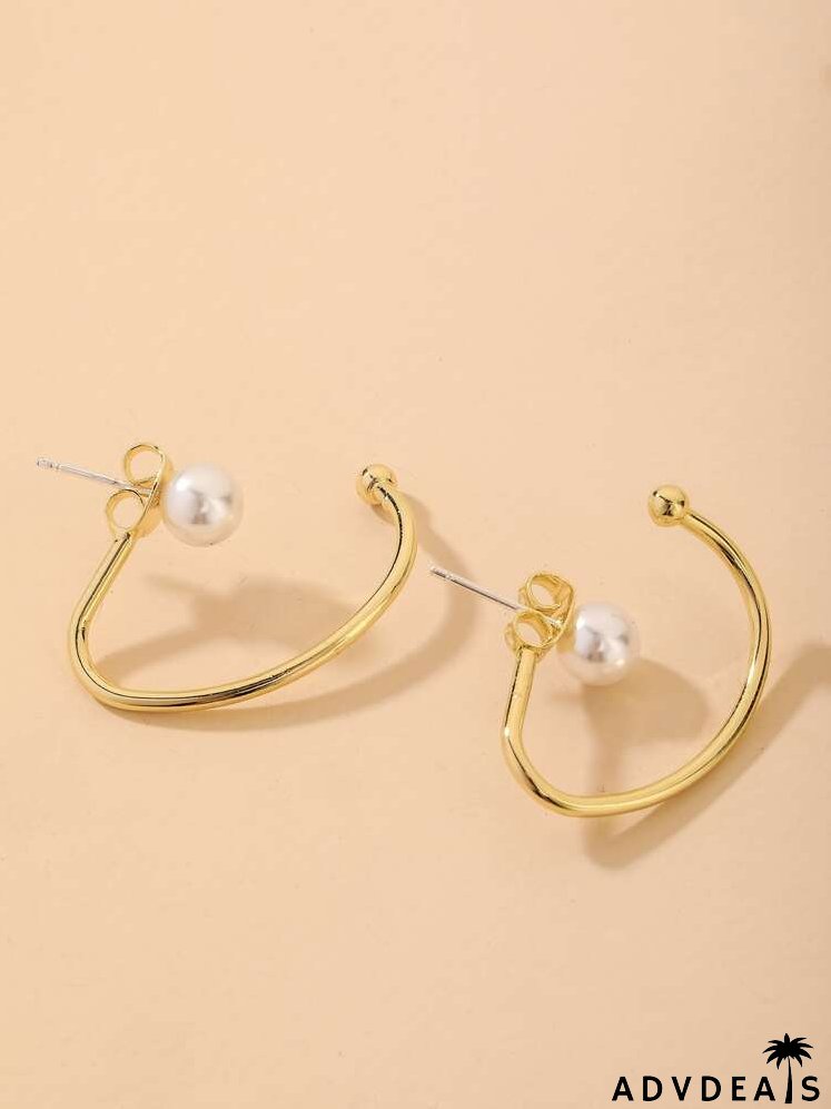 Faux Pearl Decor Earrings