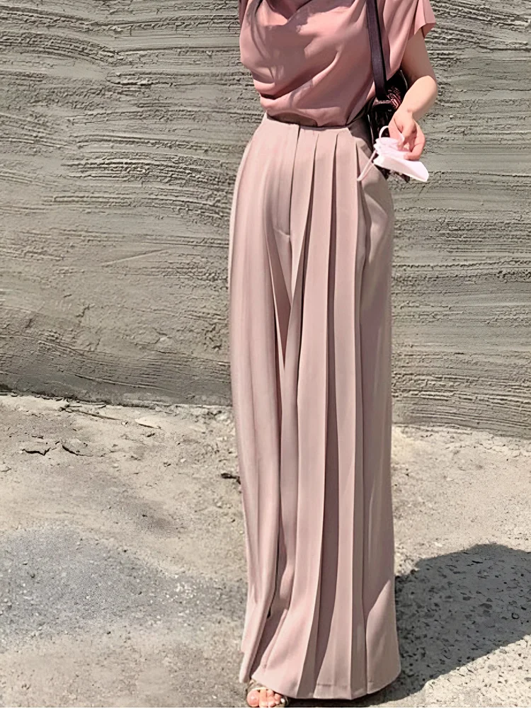 Pleated High Waist Wide Leg Pants QueenFunky