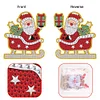 (US Only)5pcs Xmas Theme 2D Flat DIY Hanging Diamond Art Kits Home Wall Decoration Crafts