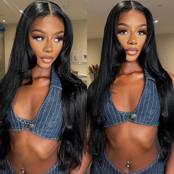 Straight Transparent Lace Frontal Wig Pre plucked Remy Hair For Woman