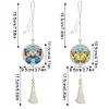 2Pcs Wooden Double Sided Diamond Art Hanging Tassel Suncatcher Pendant Kits