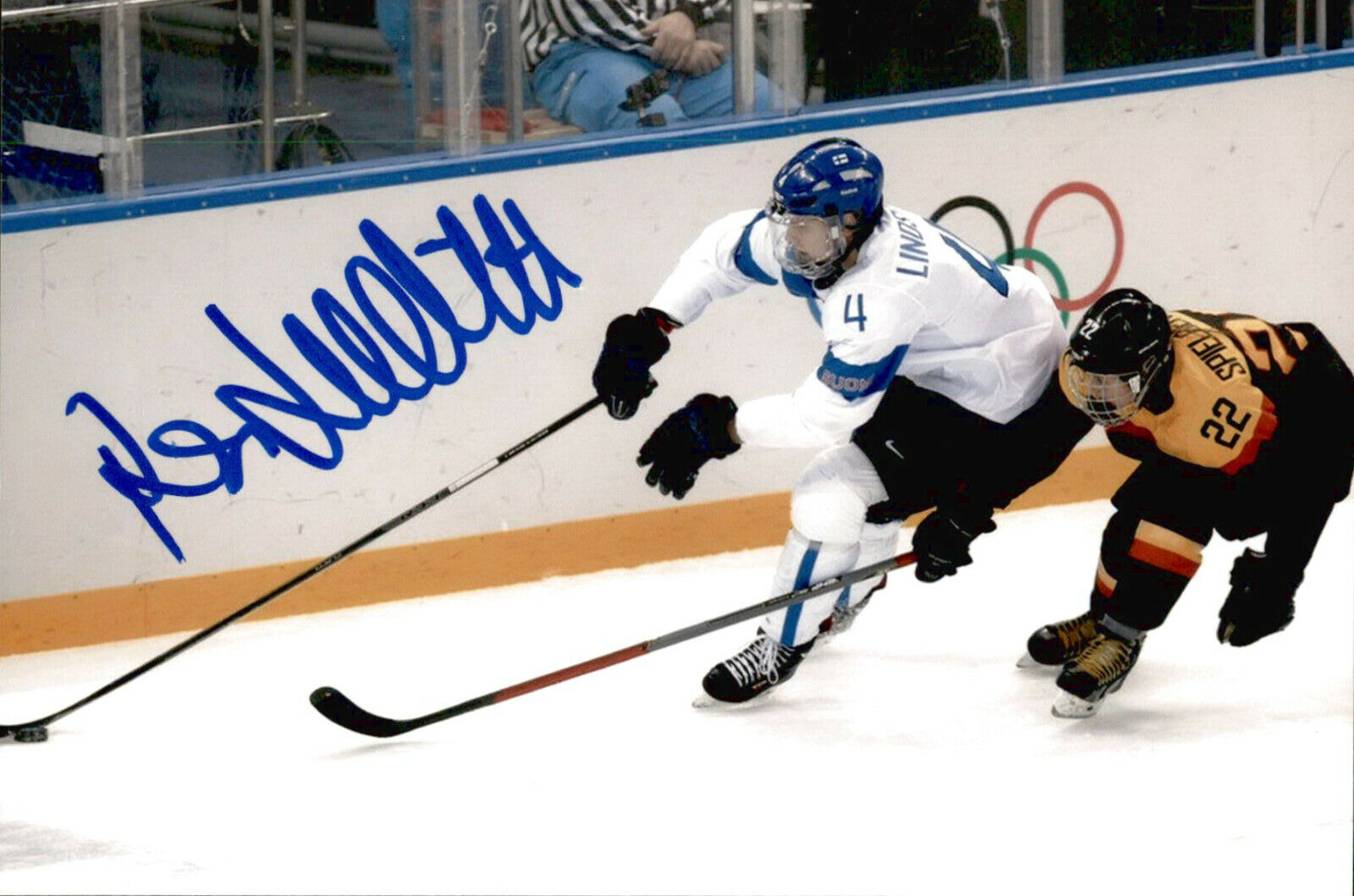 Rosa Lindstedt SIGNED 4x6 Photo Poster painting WOMEN'S HOCKEY / TEAM FINLAND