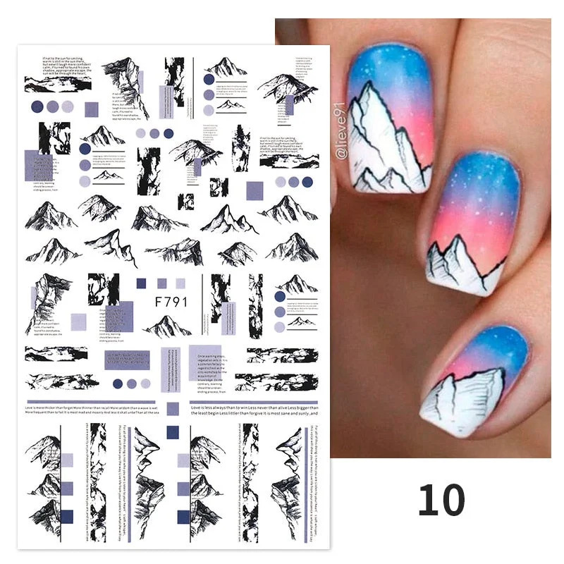 3D Nail Stickers Fan Leaf Dried Flower Shiny Sliders Nail Art Decorations Lucky Clover Fashion Foil Manicures
