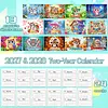2027-2028 Two-Year Diamond Painting Calendar Kit, 13 Exquisite Multicolor Butterfly And Floral Illustrations, Large Size Desk Calendar, Mosaic Art Coil-Bound Desktop Planner