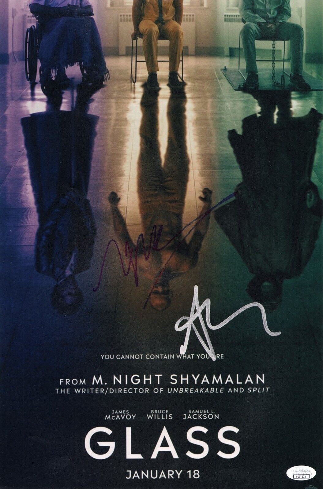 M NIGHT SHYAMALAN~ANYA TAYLOR-JOY Authentic Hand-Signed GLASS