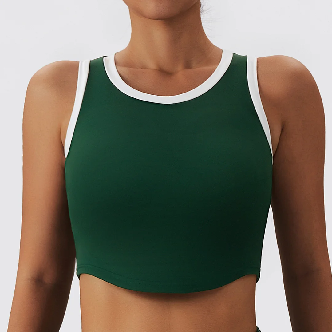 White flanger sports tank top