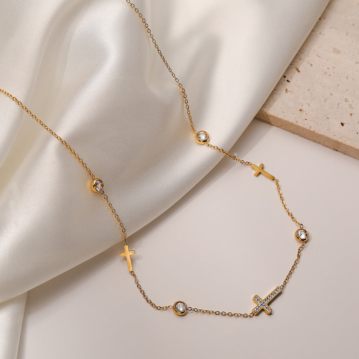 Minimalist Cross Geometric Titanium Steel Pendants