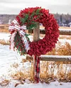 🔥Last Day 49% OFF🎄Red Berry Ruffled Burlap Christmas Wreath🎄-mysite-Adracos