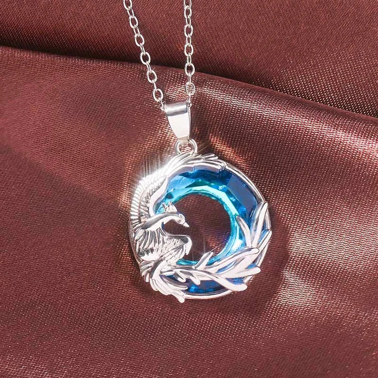 For Self - S925 I am Strong Fierce Brave full of Fire Phoenix Crystal Necklace