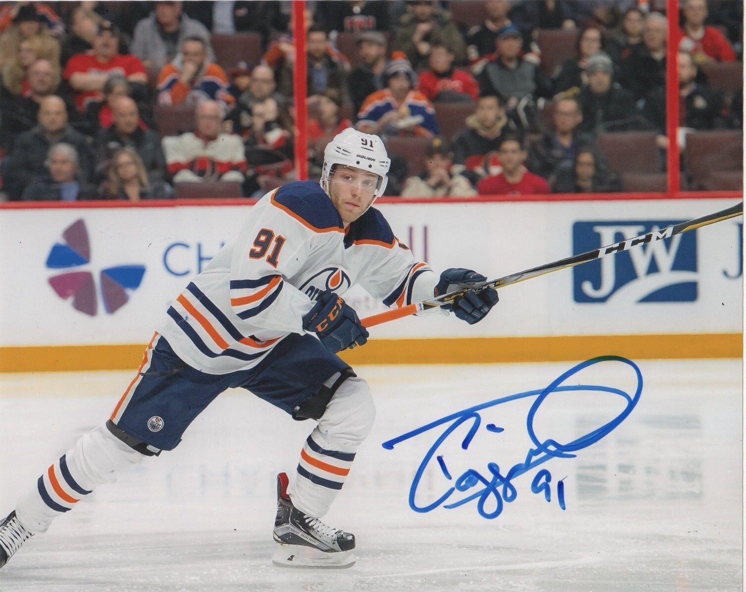 Edmonton Oilers Drake Caggiula Autographed Signed 8x10 Photo Poster painting NHL COA #5