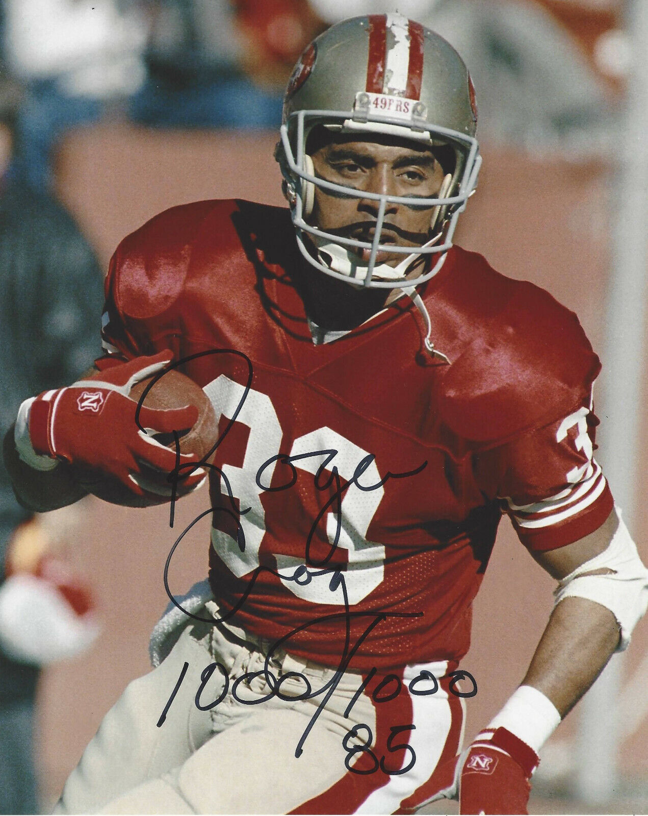 ROGER CRAIG SAN FRANCISCO 49ERS SIGNED AUTHENTIC 8x10 Photo Poster painting w/COA 33 NFL WR