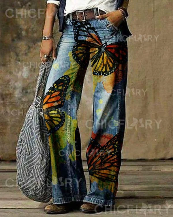 Women's Butterfly Floral Pants