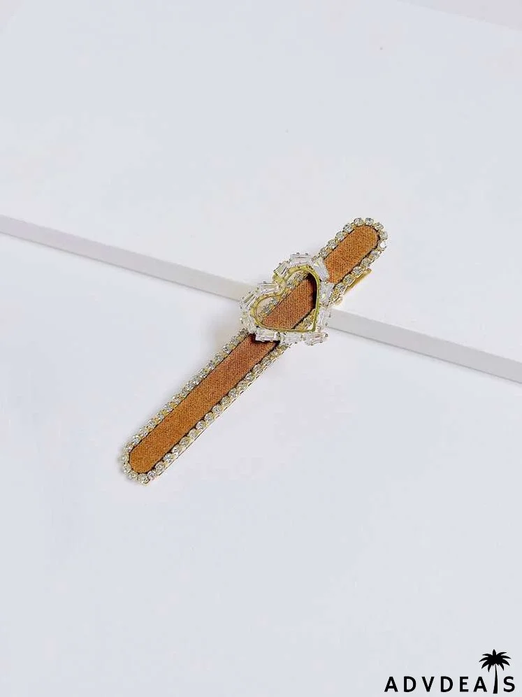 Zircon Heart Decor Hair Clip