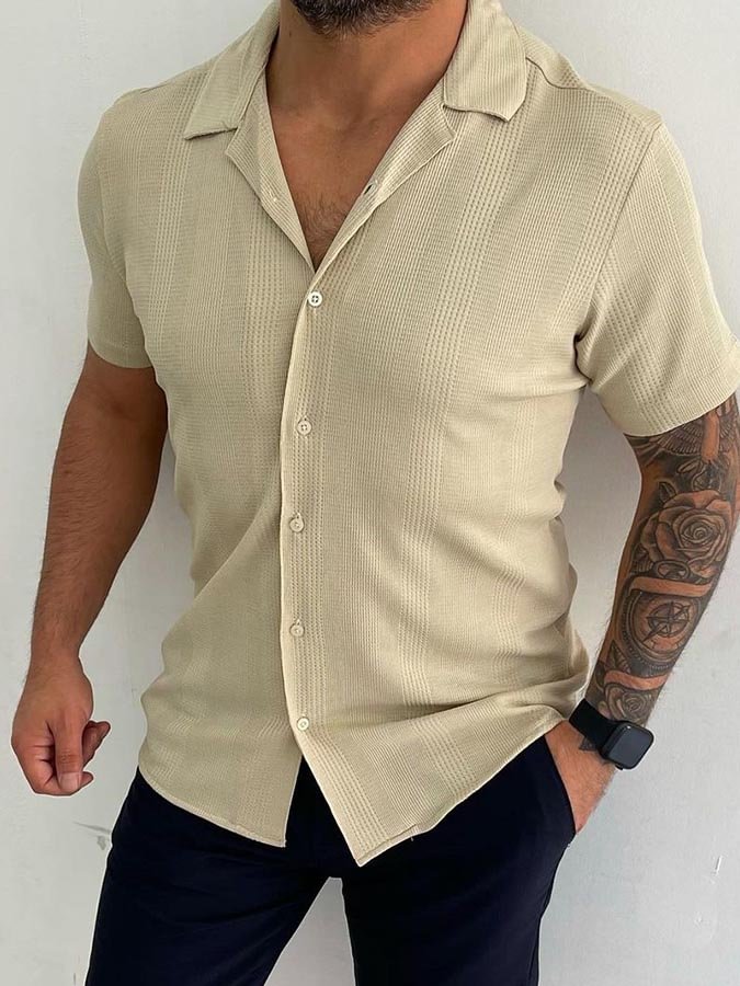 Men's Summer Casual Khaki Shirt