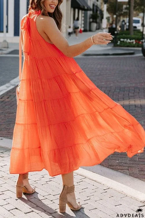 Come To Me Tiered Tank Midi Dress