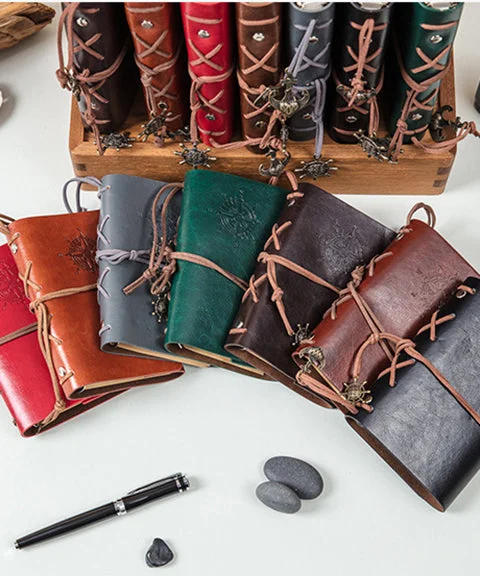 Navigation Vintage Plain Leather Bullet Journal-Himinee.com