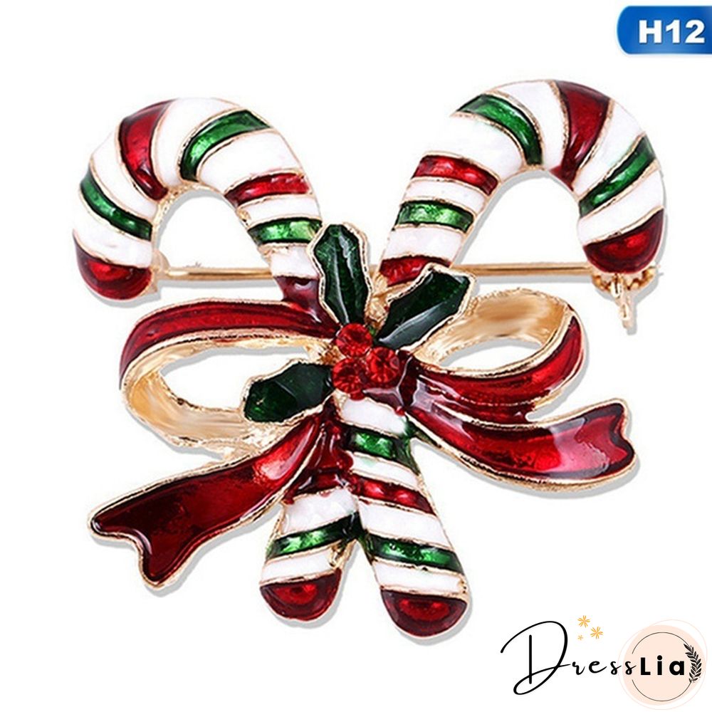 Fashion Crystal Christmas Snowman Christmas Tree Deer Brooch Pin Collar Womens Jewellery Xmas Party Jewelry