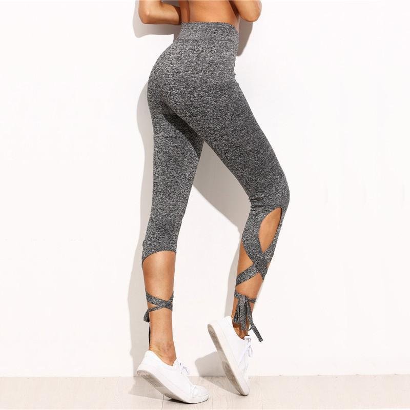 Fitness leggings - Dancer gray - High waist-elleschic