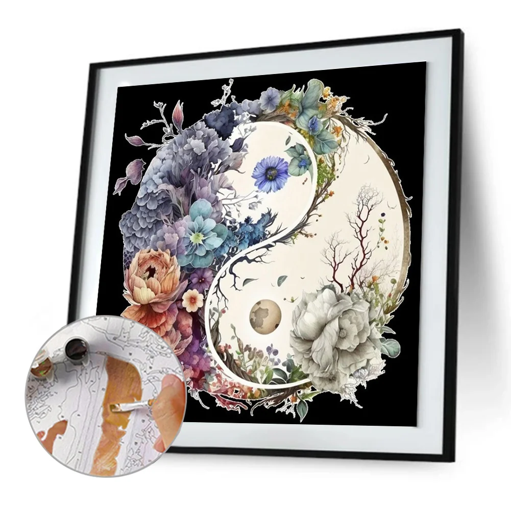 DIY Paint By Number 50*50cm - Tai Chi Flowers
