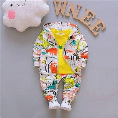 Children Boys Clothes Sets for Girl Baby Suit High Quality Cartoon Spring Autumn Coat+ T shirt +Pants Set Kids Clothing Set 1-4Y