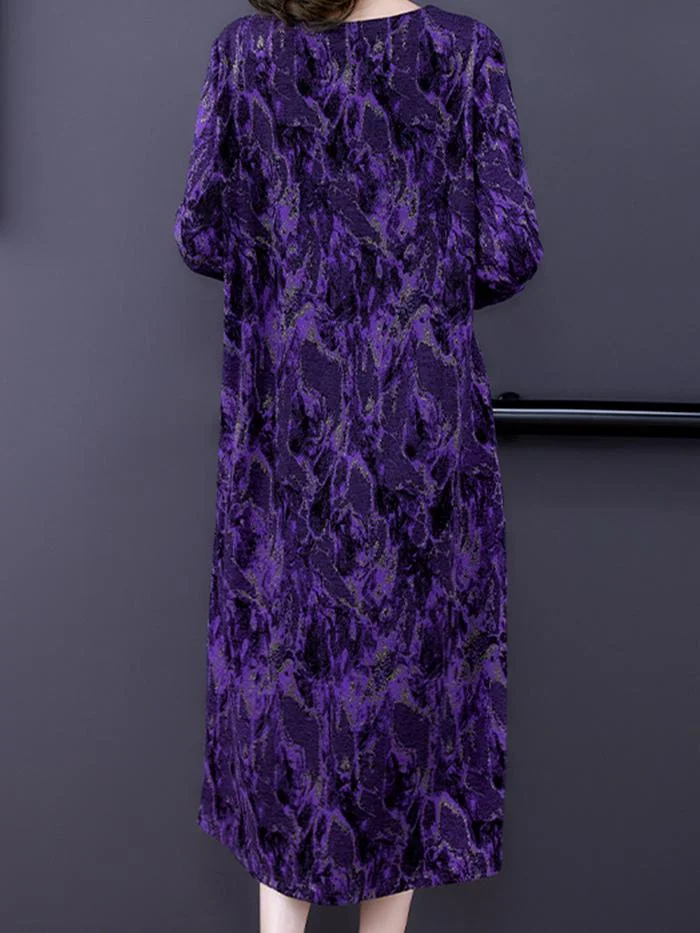 Elegant V-neck Mid-length Dress