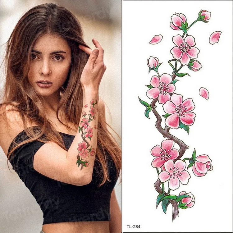 waterproof tattoo temporary sticker tattoo flower water transfer rose temporary tattoos on the body art girls bikini stickers