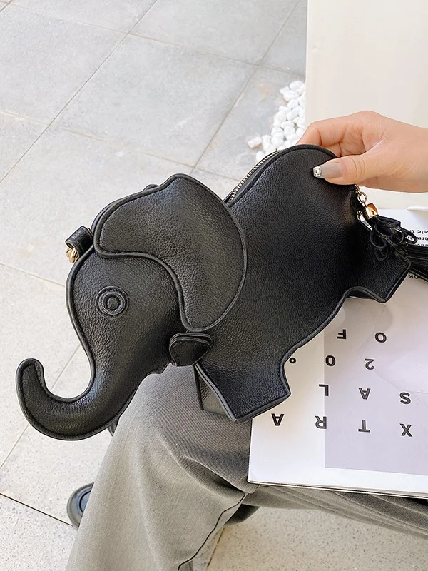 PU Elephant Shape Shoulder Bag Handbag