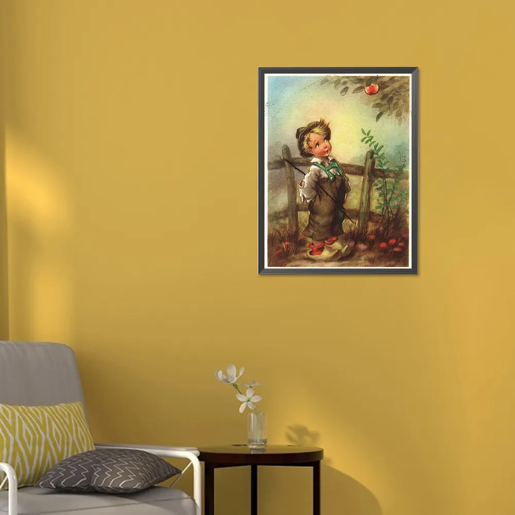 Full Round Diamond Painting 30*40cm - Retro Poster Kids