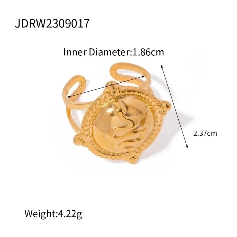 IG Style Snake 304 Stainless Steel 18K Gold Plated Rings Earrings