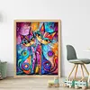Abstract Cat Painting-11CT Stamped Cross Stitch 40*50cm/15.75*19.69in