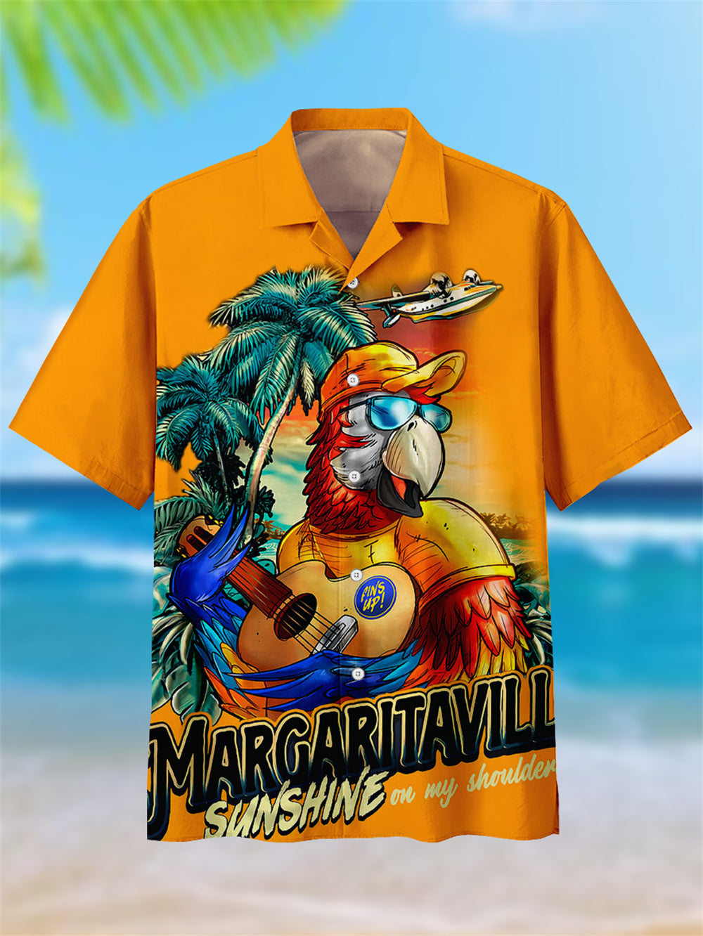 Men's Hawaiian Tiki Head Party Cuban Collar Shirt PLUSCLOTHESMAN