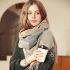 Autumn Winter Plaid Tassels Shawl Women Scarf