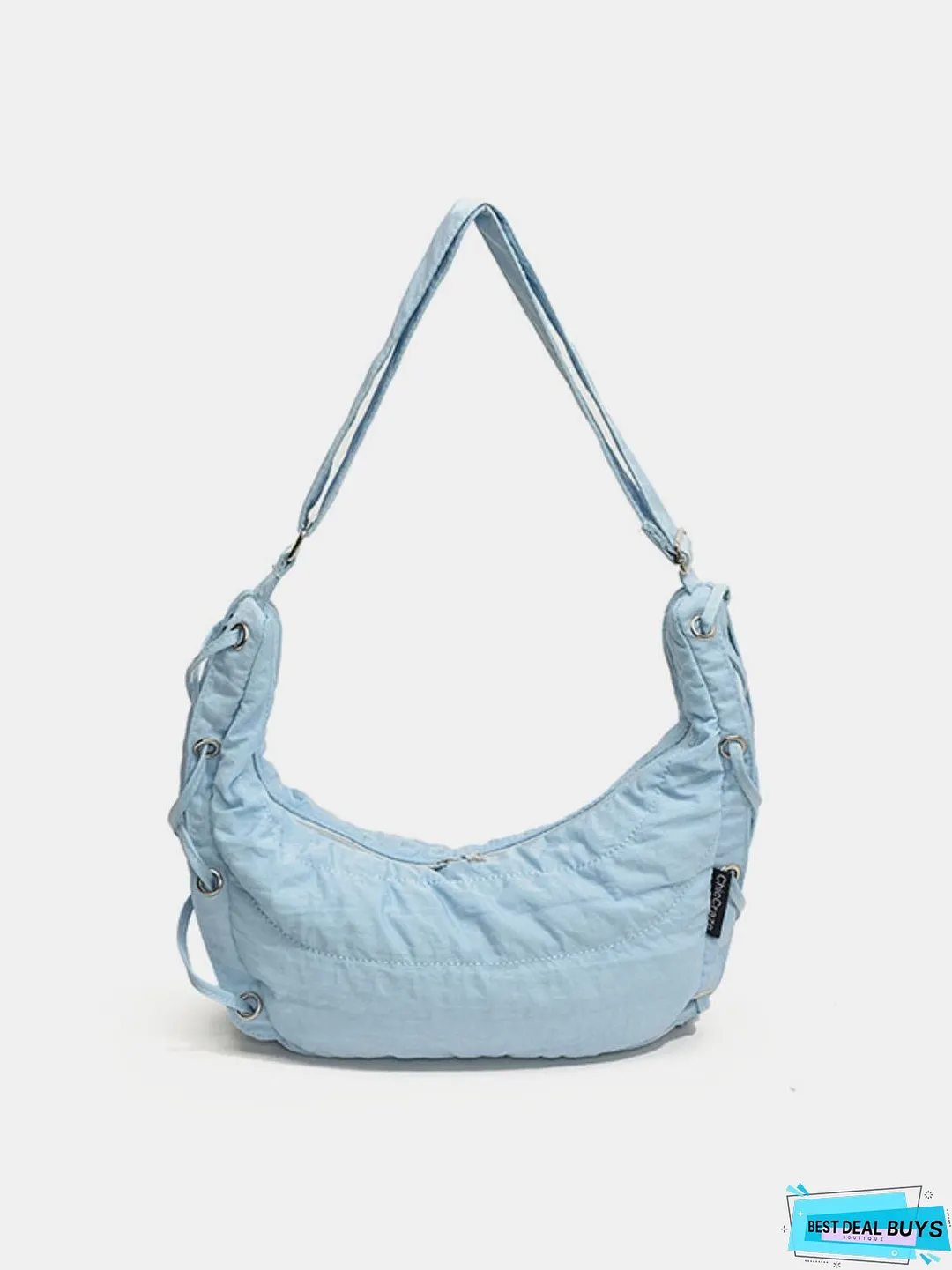 Lace-Up Polyester Crossbody Bag