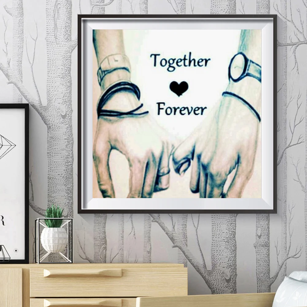 Diamond Painting - Full Round Drill - Lovers Hold Hands(30*30cm)