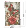 Vintage Schmetterlingspfingstrose - runder Bohrer Diamond Painting - 40*60cm (große Größe)