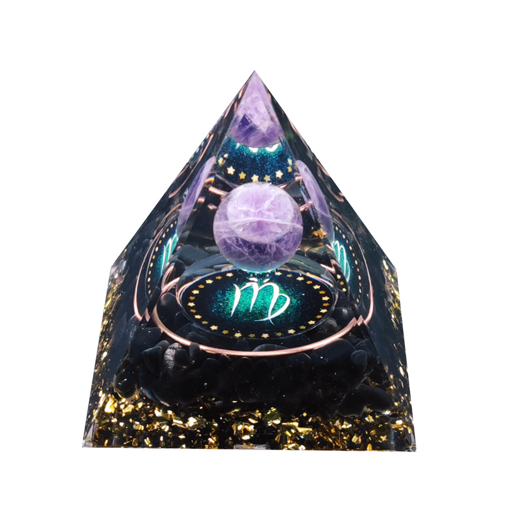 Orgonite Pyramid Healing Crystals Reiki Chakra Meditation Stones (Virgo)