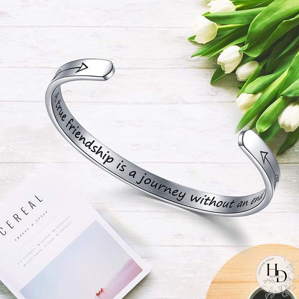 A True Friendship Is A Journey Without An End Bracelets for Women Friendship Gifts for Best Friends Classmates BFF Christmas Birthday Graduation Gifts