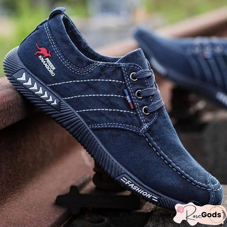 Men New Canvas Shoes Deodorant Breathable Men's Shoes Tide Shoes Non-Slip Male Students Tie Casual Stripes Men Shoes