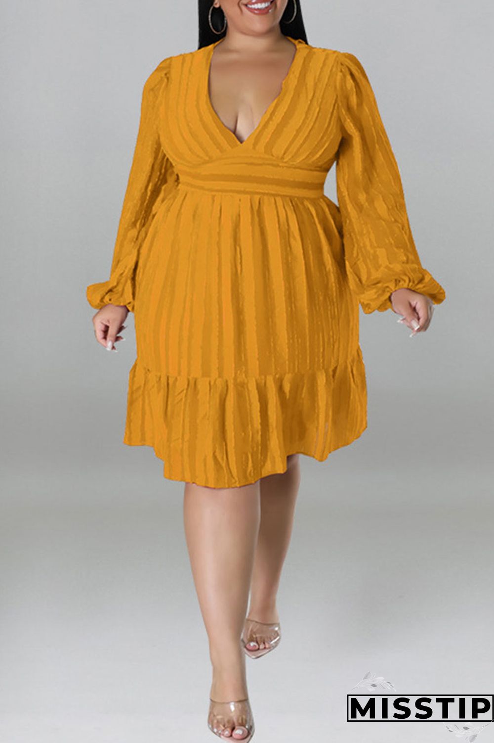 Green Casual Solid Patchwork Fold V Neck Straight Dresses