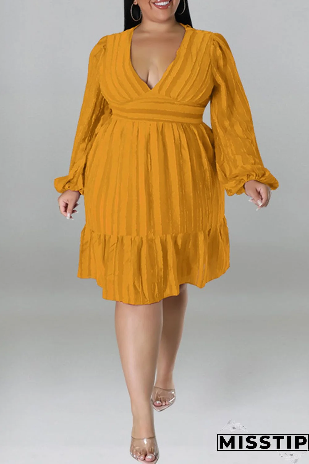 Green Casual Solid Patchwork Fold V Neck Straight Dresses