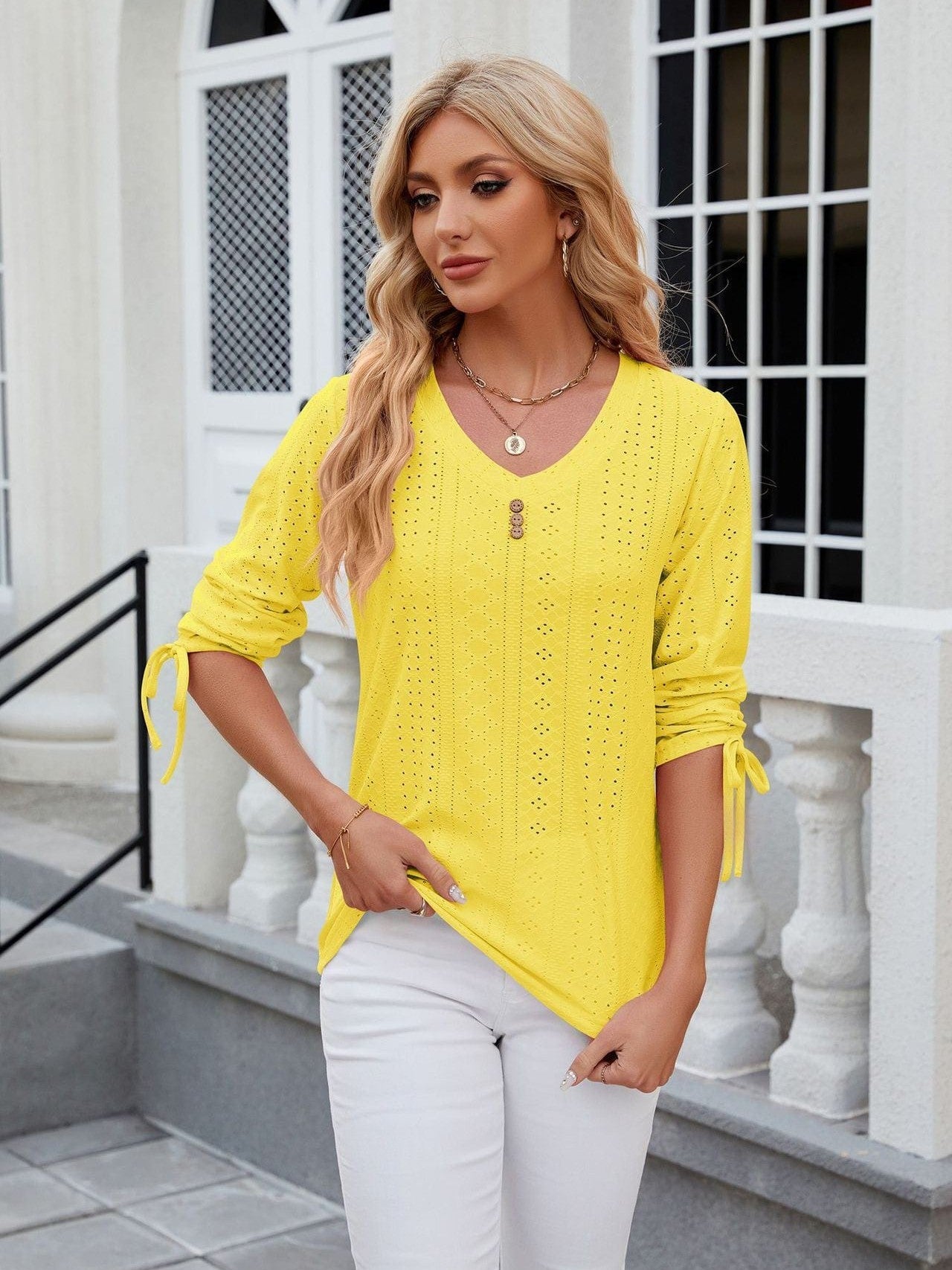Grey Ribbed Knit Top with Short Sleeves