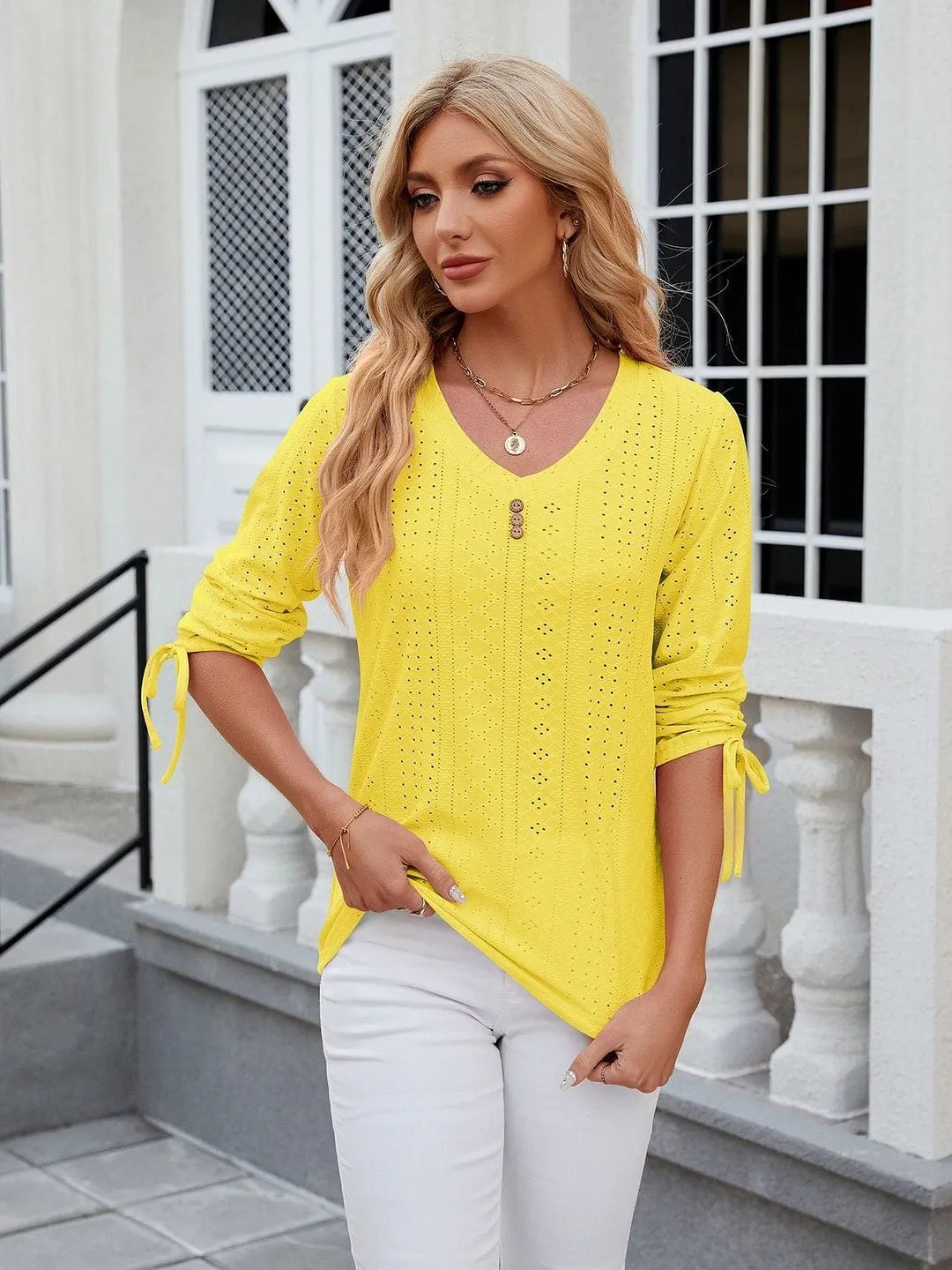 Grey Ribbed Knit Top with Short Sleeves