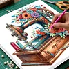 (Pre-Framed)Sewing Machine and Flowers-Special Shaped Diamond Painting(25x25cm)